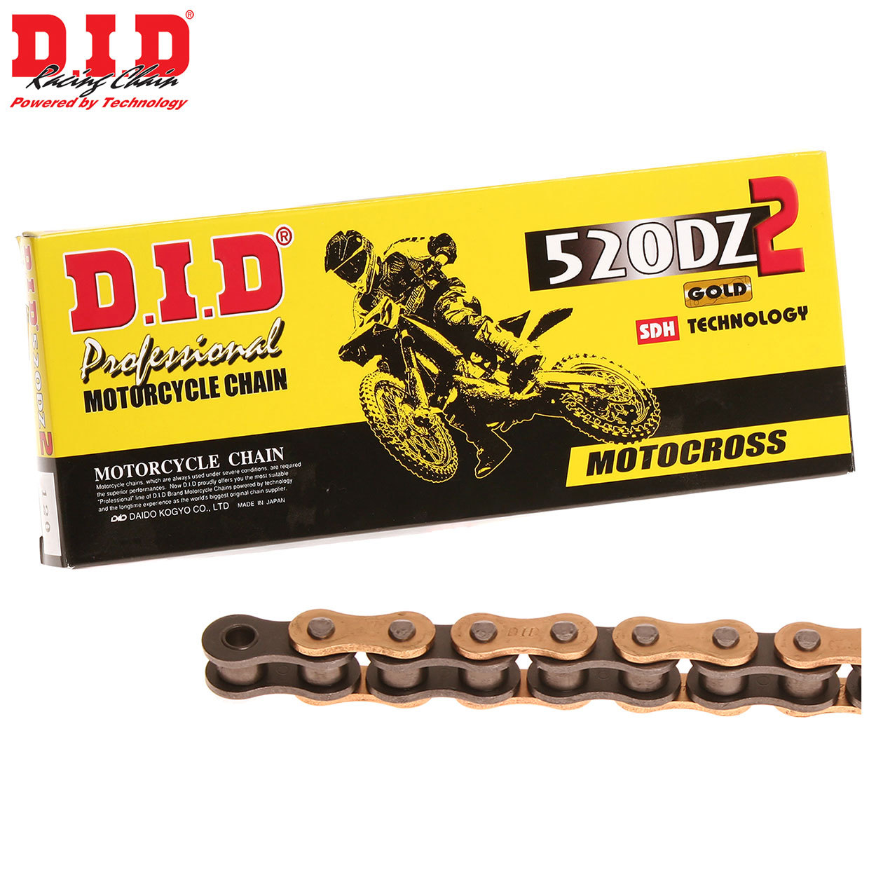 DID 520 DZ 2 Gold Motocross Chain